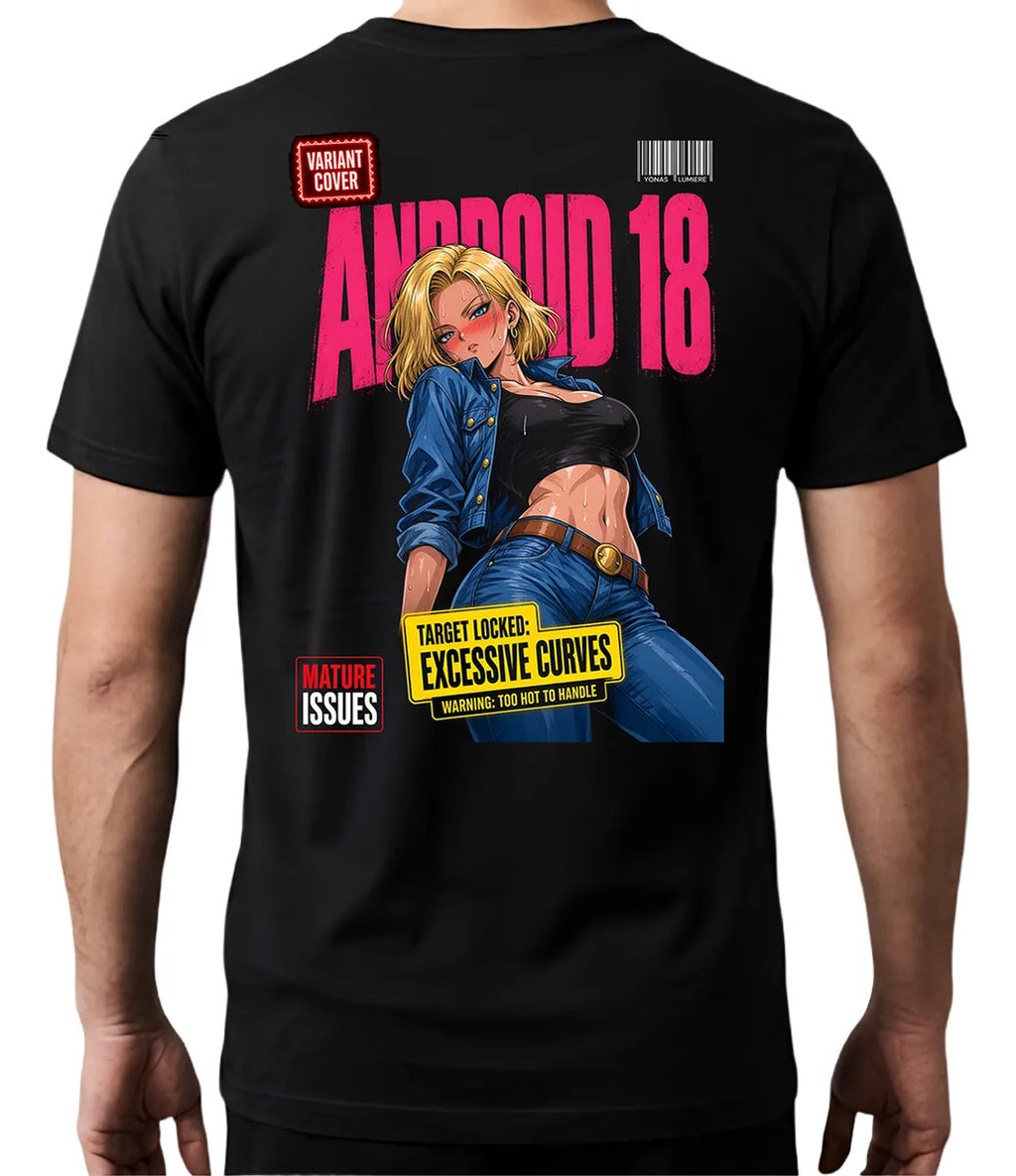 Playera Androide 18 2 Dragonball Waifu Anime