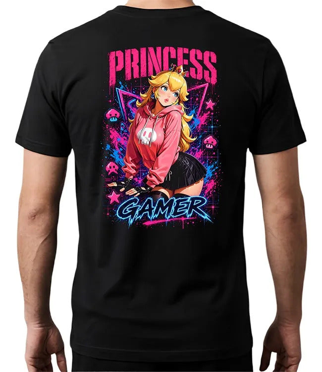 Playera Peach Mario Waifu Videojuego