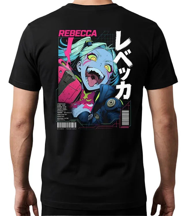 Playera Rebecca 3 Cyberpunk Waifu Anime