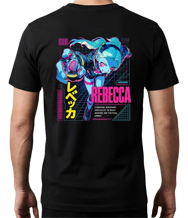 Playera Rebecca 4 Cyberpunk Waifu Anime